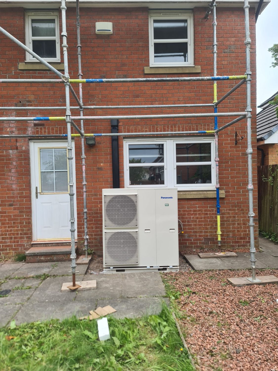 Air source heat pump installed at a home in South Lanarkshire